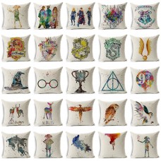 Monily Harry Potter Magic funda de cojín algodón Lino Cáliz de fuego reliquias de la casa almohada decorativa para el sofá ali-62084091